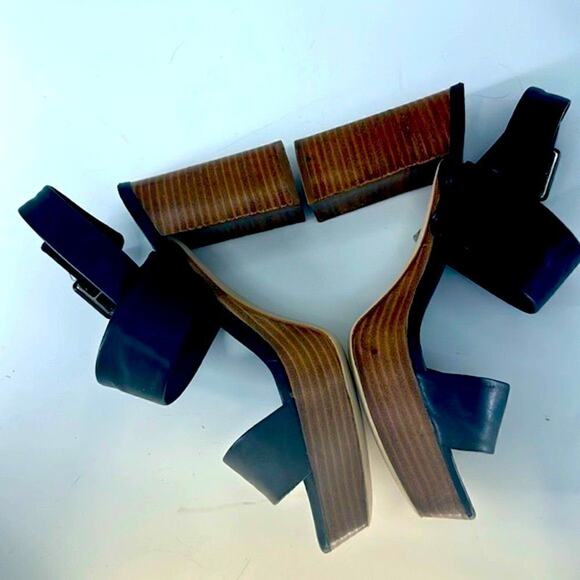 JEFFREY CAMPBELL Ammaly Black Slingback Platform Block Heel Sandal
 sz 9 - Picture 10 of 12